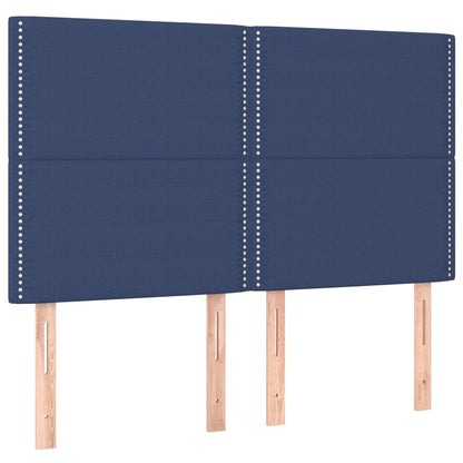 Spring bed frame with blue mattress 140x190 cm in fabric