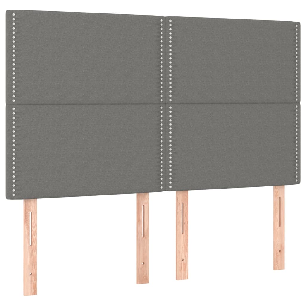 Giroletto a Molle con Materasso Grigio Scuro 140x200cm Tessuto | homemem39