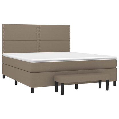 Giroletto a Molle con Materasso Tortora 180x200 cm in Tessuto