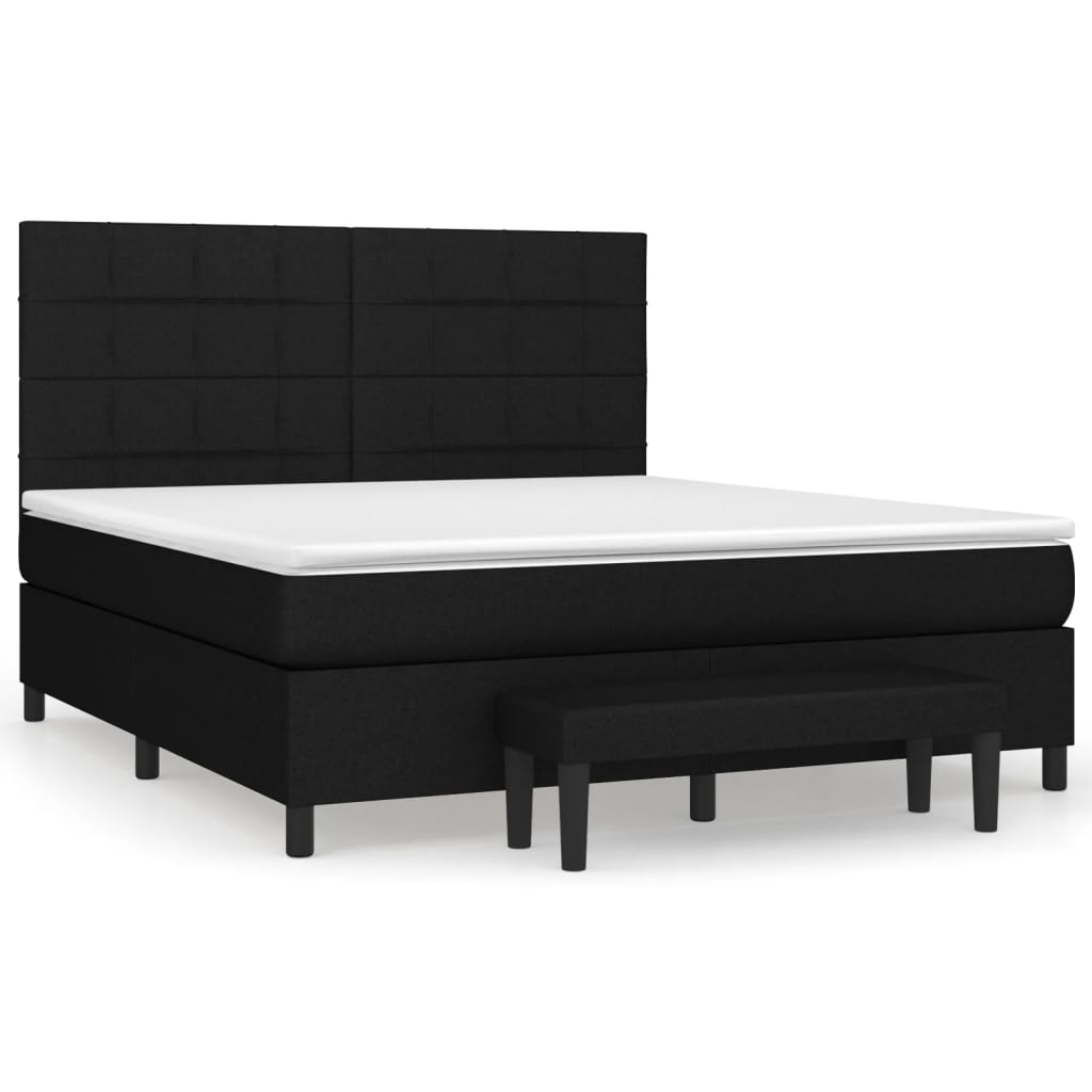 Giroletto a Molle con Materasso Nero 160x200 cm in Tessuto | homemem39