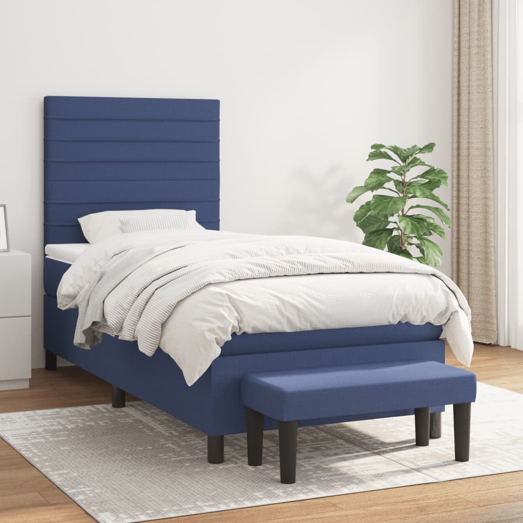 Giroletto a Molle con Materasso Blu 80x200 cm inTessuto | homemem39