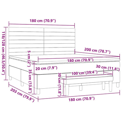 Giroletto a Molle con Materasso Blu 180x200 cm in Tessuto | homemem39