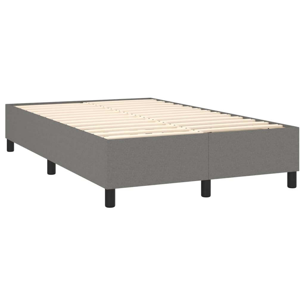 Giroletto a Molle con Materasso Grigio Scuro 120x200 cm Tessuto