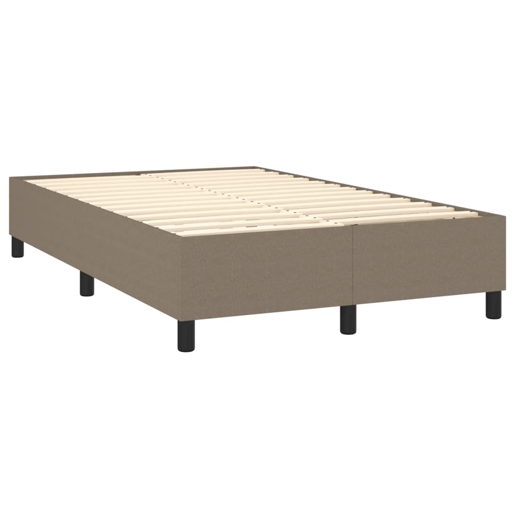 Spring bed frame with dove gray mattress 120x200 cm in fabric