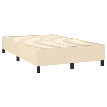 Spring bed frame with cream mattress 120x200 cm in fabric