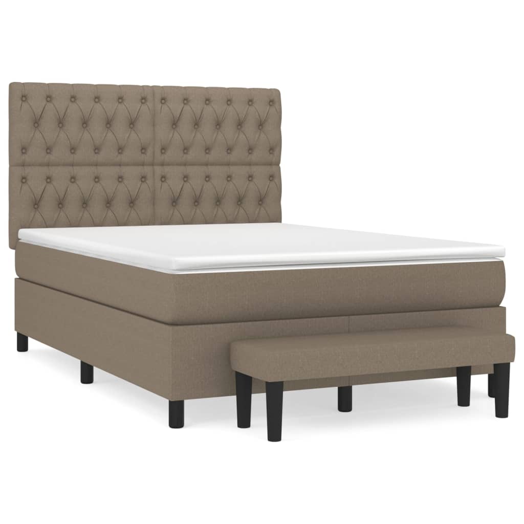 Giroletto a Molle con Materasso Tortora 140x200 cm in Tessuto
