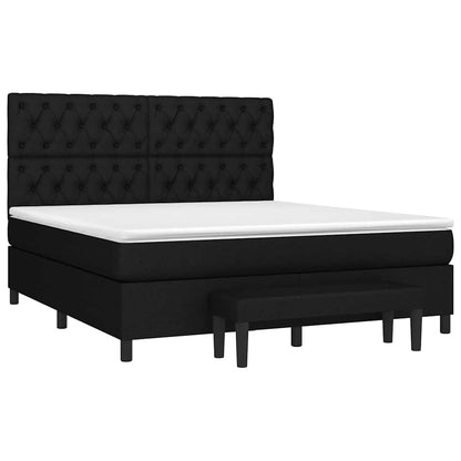 Giroletto a Molle con Materasso Nero 160x200 cm in Tessuto | homemem39