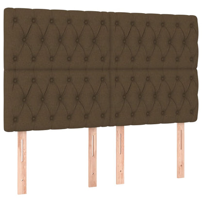 Giroletto a Molle con Materasso Marrone Scuro 160x200cm Tessuto