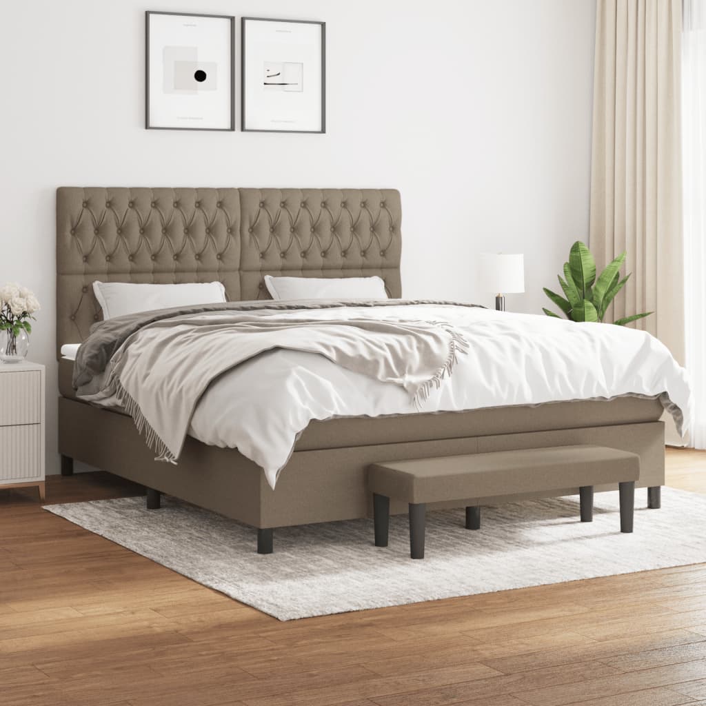 Giroletto a Molle con Materasso Tortora 180x200 cm in Tessuto