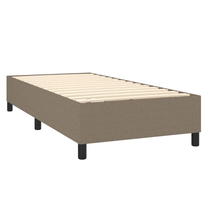 Spring bed frame with dove gray mattress 90x190 cm in fabric