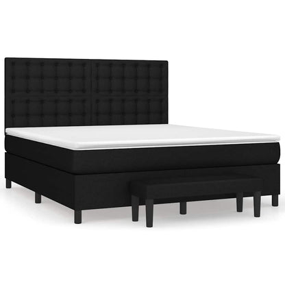 Giroletto a Molle con Materasso Nero 160x200 cm in Tessuto
