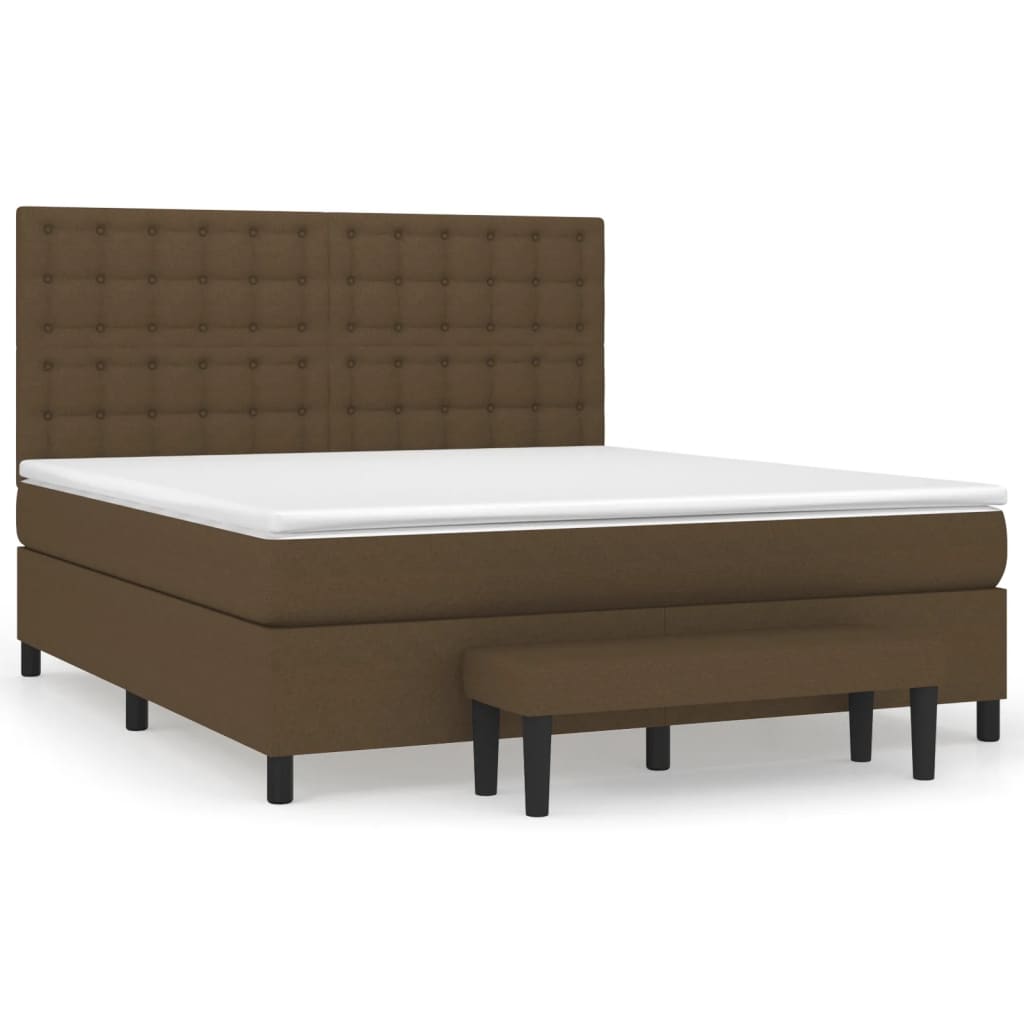 Giroletto a Molle con Materasso Marrone Scuro 180x200cm Tessuto | homemem39