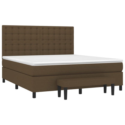 Giroletto a Molle con Materasso Marrone Scuro 180x200cm Tessuto | homemem39