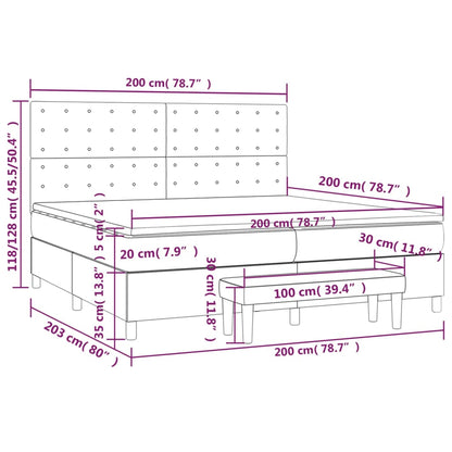 Giroletto a Molle con Materasso Grigio Scuro 200x200 cm Tessuto - homemem39