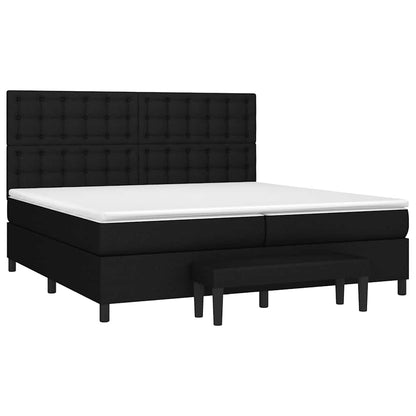Giroletto a Molle con Materasso Nero 200x200 cm in Tessuto