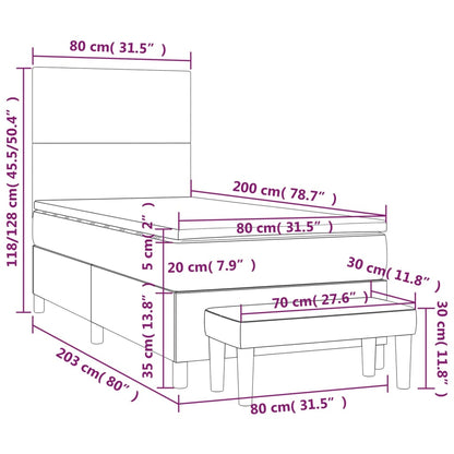 Giroletto a Molle con Materasso Blu 80x200 cm inTessuto