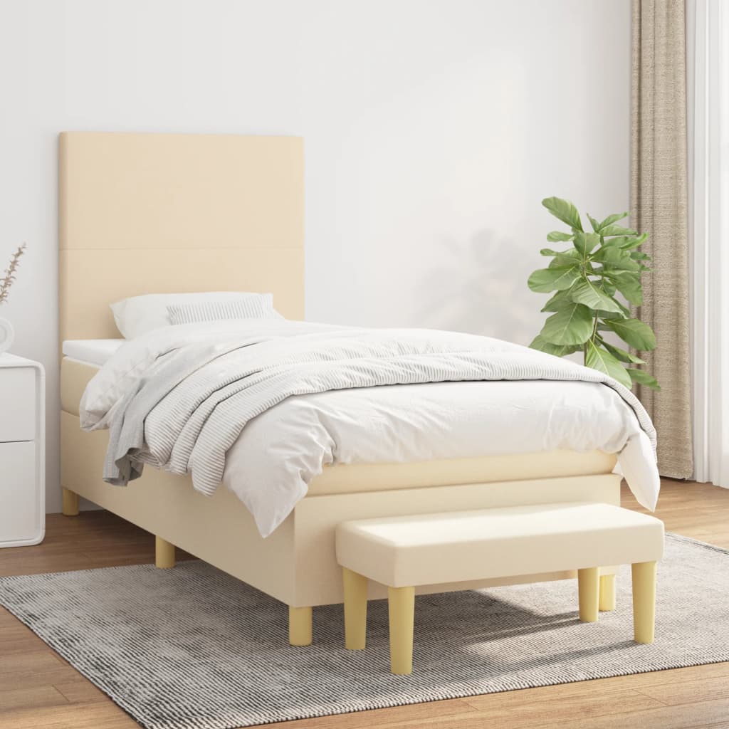 Giroletto a Molle con Materasso Crema 90x200 cm inTessuto
