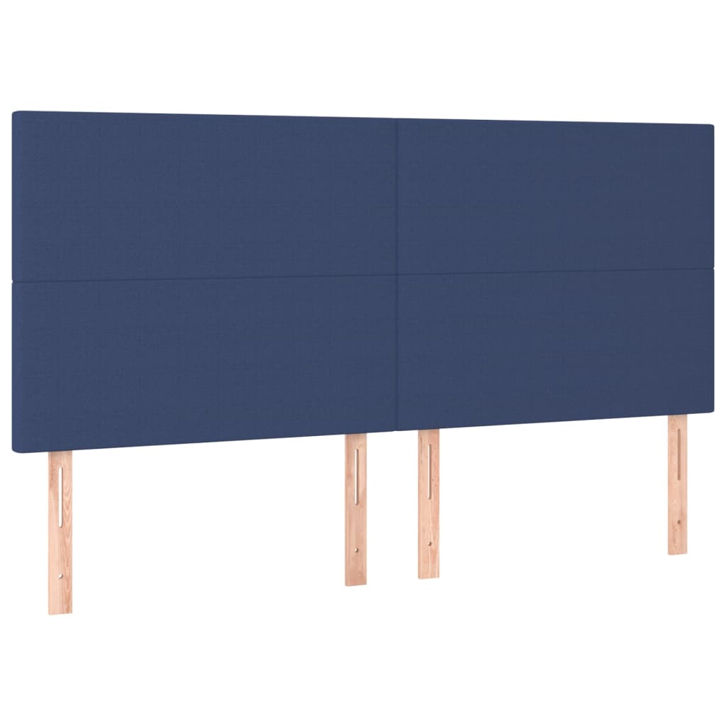 Spring bed frame with blue mattress 160x200 cm in fabric