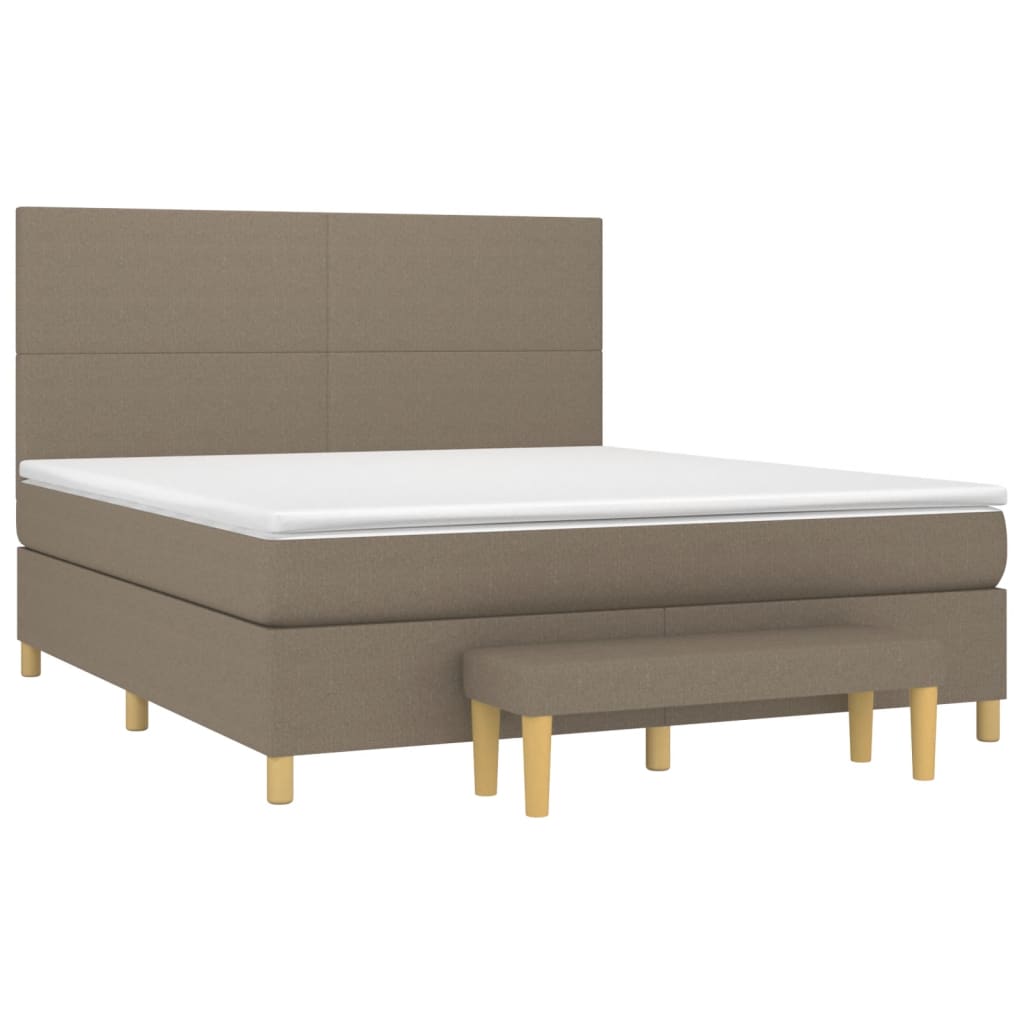 Giroletto a Molle con Materasso Tortora 180x200 cm in Tessuto