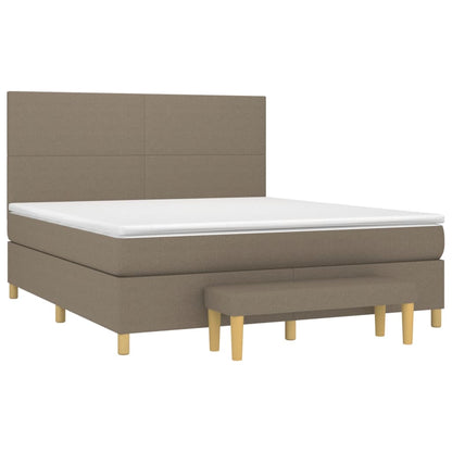 Giroletto a Molle con Materasso Tortora 180x200 cm in Tessuto