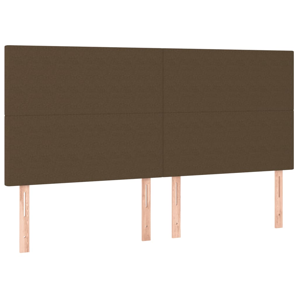 Giroletto a Molle con Materasso Marrone Scuro 200x200cm Tessuto