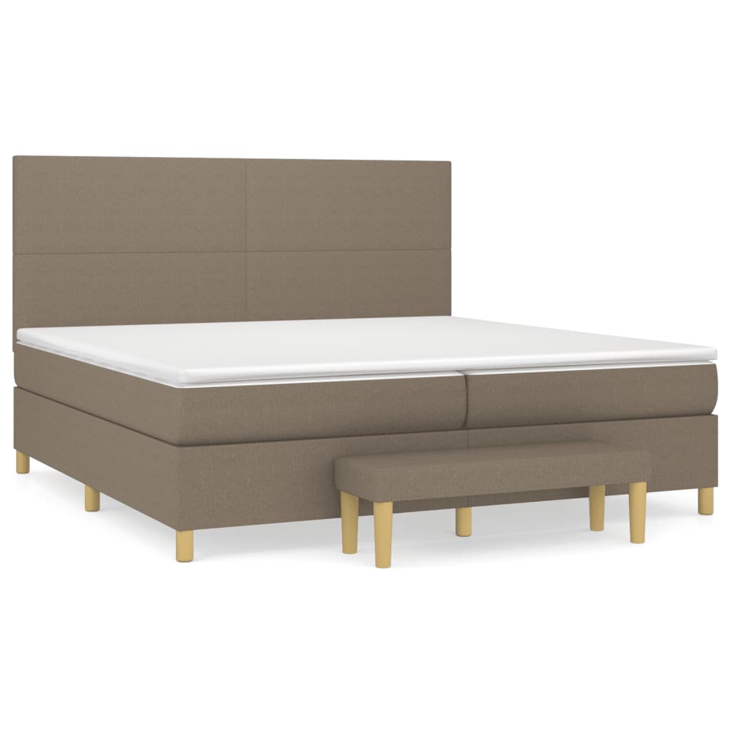 Giroletto a Molle con Materasso Tortora 200x200 cm in Tessuto