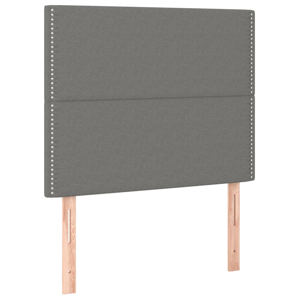 Giroletto a Molle con Materasso Grigio Scuro 120x200 cm Tessuto