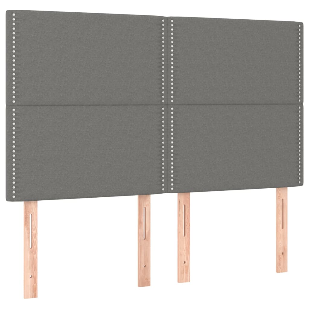 Giroletto a Molle con Materasso Grigio Scuro 140x190 cm Tessuto