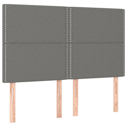 Giroletto a Molle con Materasso Grigio Scuro 140x190 cm Tessuto