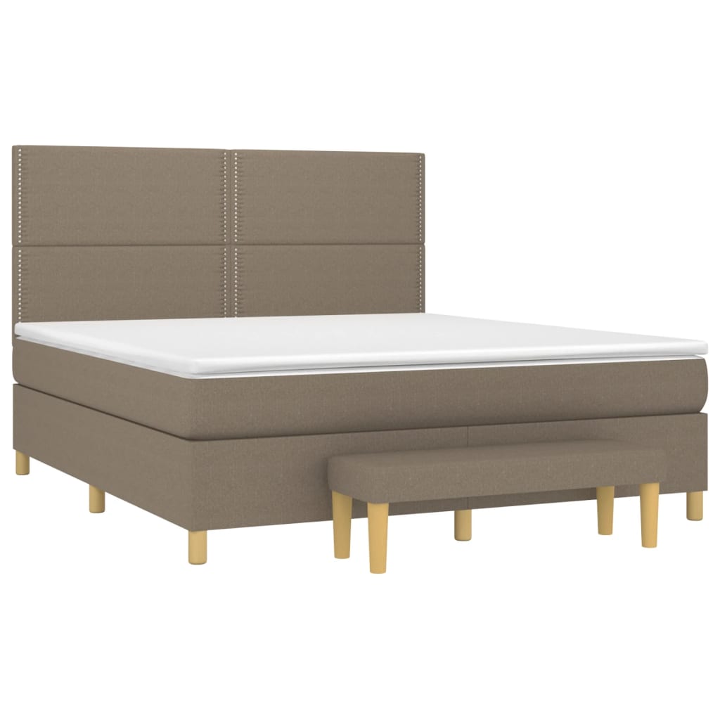 Giroletto a Molle con Materasso Tortora 180x200 cm in Tessuto | homemem39