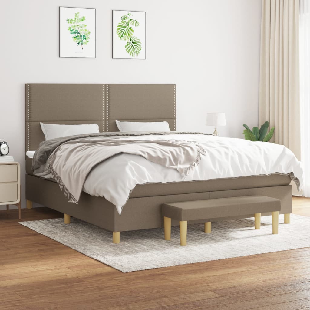 Giroletto a Molle con Materasso Tortora 180x200 cm in Tessuto | homemem39