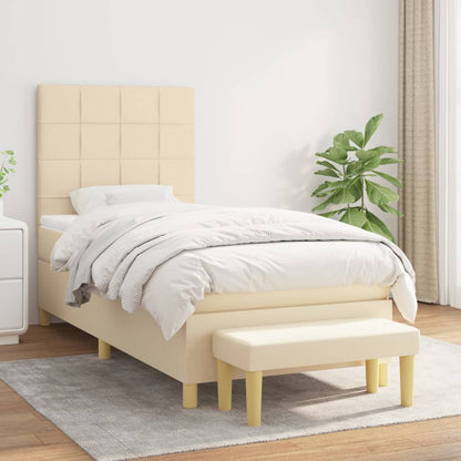 Giroletto a Molle con Materasso Crema 90x200 cm inTessuto