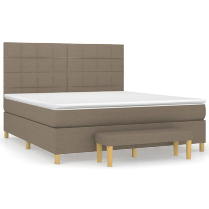 Giroletto a Molle con Materasso Tortora 160x200 cm in Tessuto