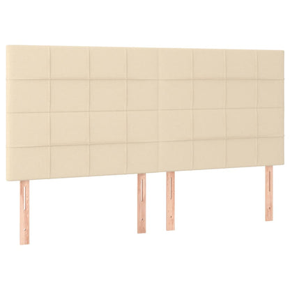 Giroletto a Molle con Materasso Crema 160x200 cm in Tessuto