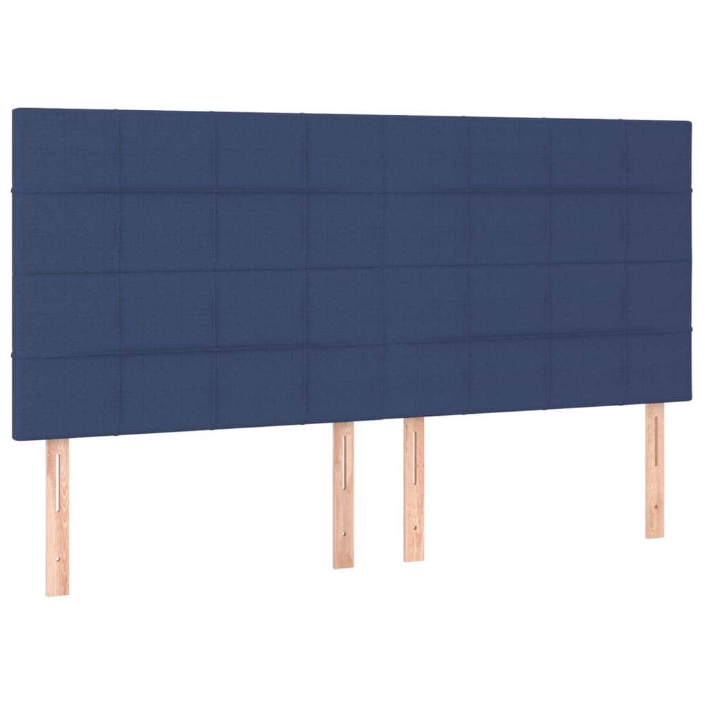 Spring bed frame with blue mattress 180x200 cm in fabric