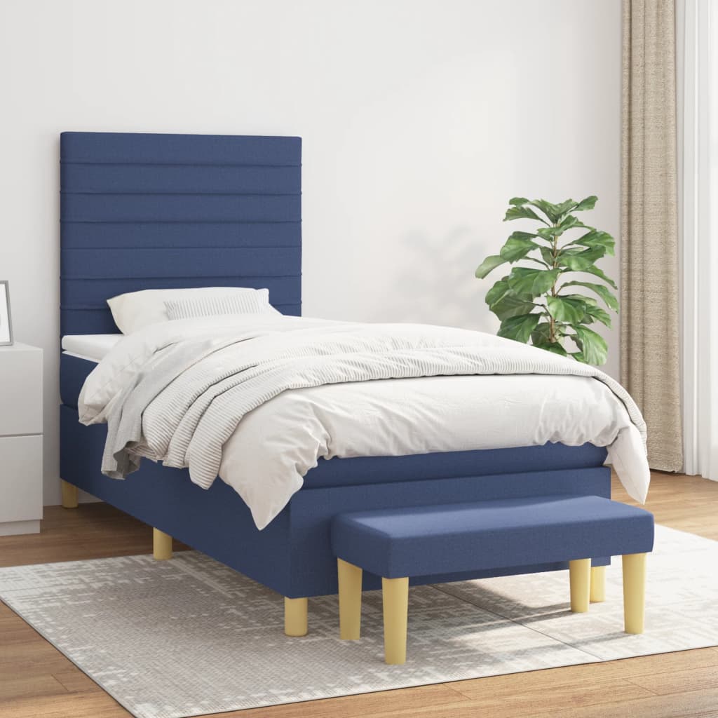 Giroletto a Molle con Materasso Blu 80x200 cm inTessuto | homemem39