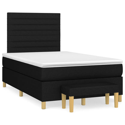 Spring bed frame with black mattress 120x200 cm in fabric