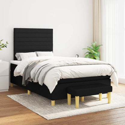 Spring bed frame with black mattress 120x200 cm in fabric