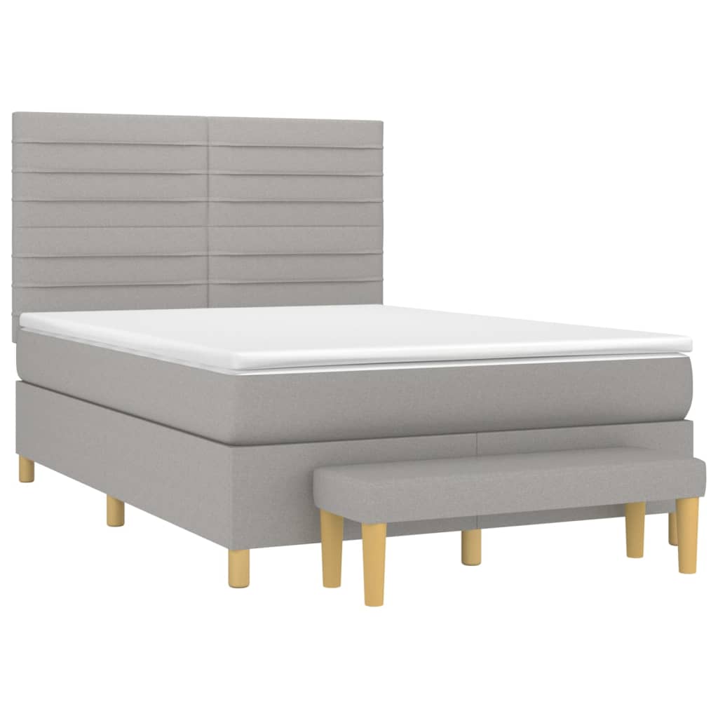 Giroletto a Molle con Materasso Grigio Chiaro 140x190cm Tessuto | homemem39