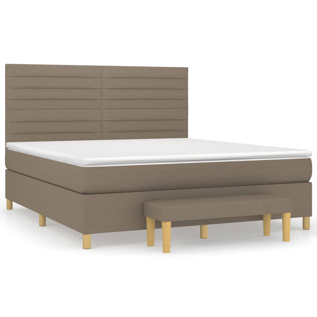 Giroletto a Molle con Materasso Tortora 180x200 cm in Tessuto | homemem39