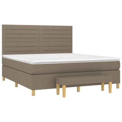 Giroletto a Molle con Materasso Tortora 180x200 cm in Tessuto | homemem39