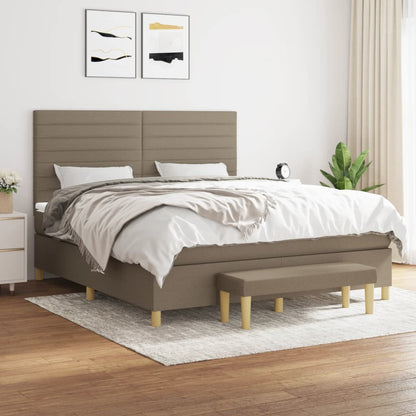 Giroletto a Molle con Materasso Tortora 180x200 cm in Tessuto | homemem39