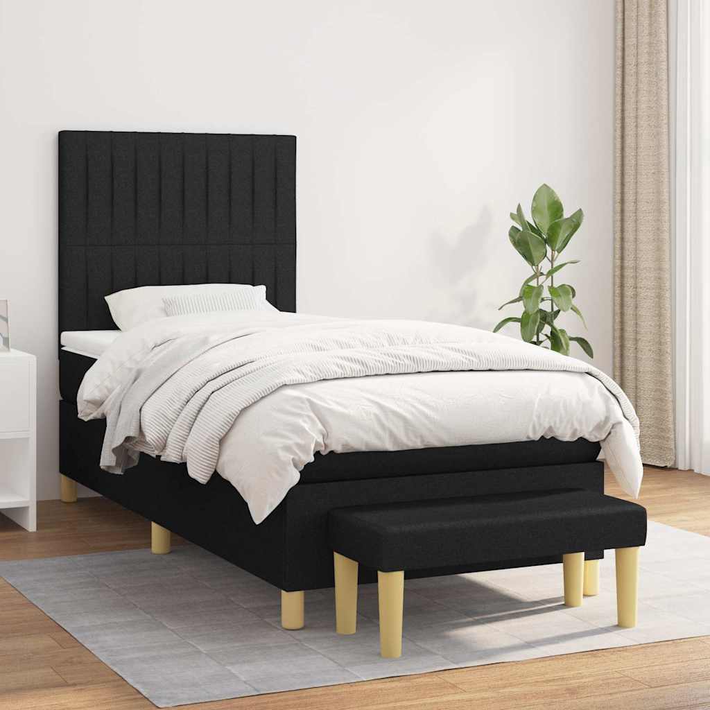 Giroletto a Molle con Materasso Nero 80x200 cm inTessuto