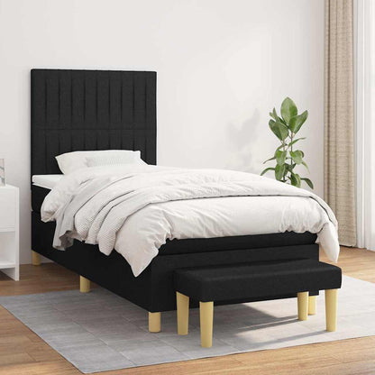 Giroletto a Molle con Materasso Nero 80x200 cm inTessuto