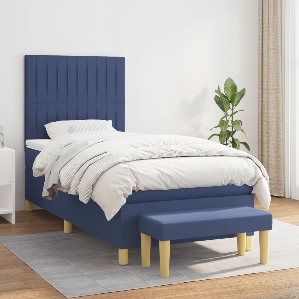 Giroletto a Molle con Materasso Blu 80x200 cm inTessuto | homemem39