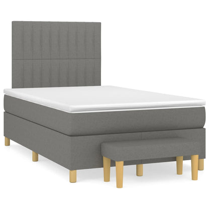 Giroletto a Molle con Materasso Grigio Scuro 120x200 cm Tessuto | homemem39