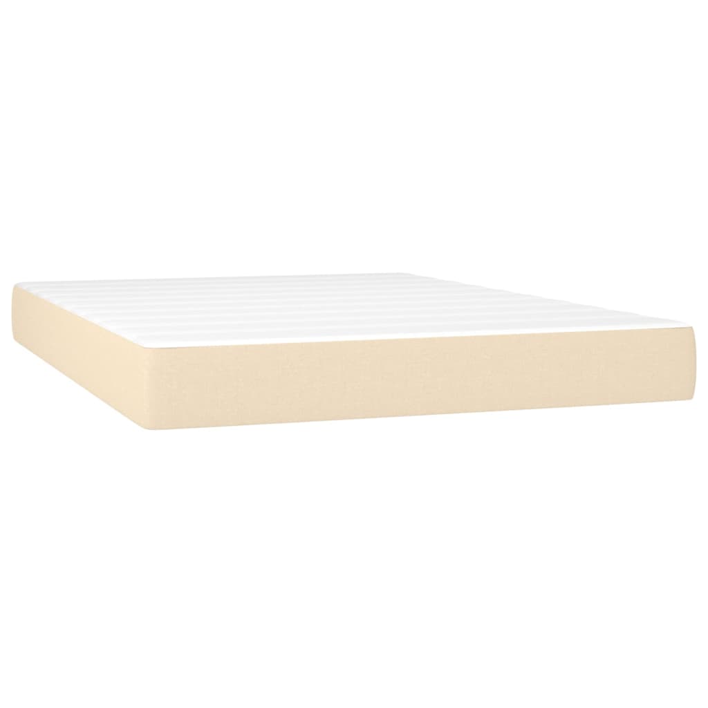 Giroletto a Molle con Materasso Crema 140x19 cm in Tessuto | homemem39