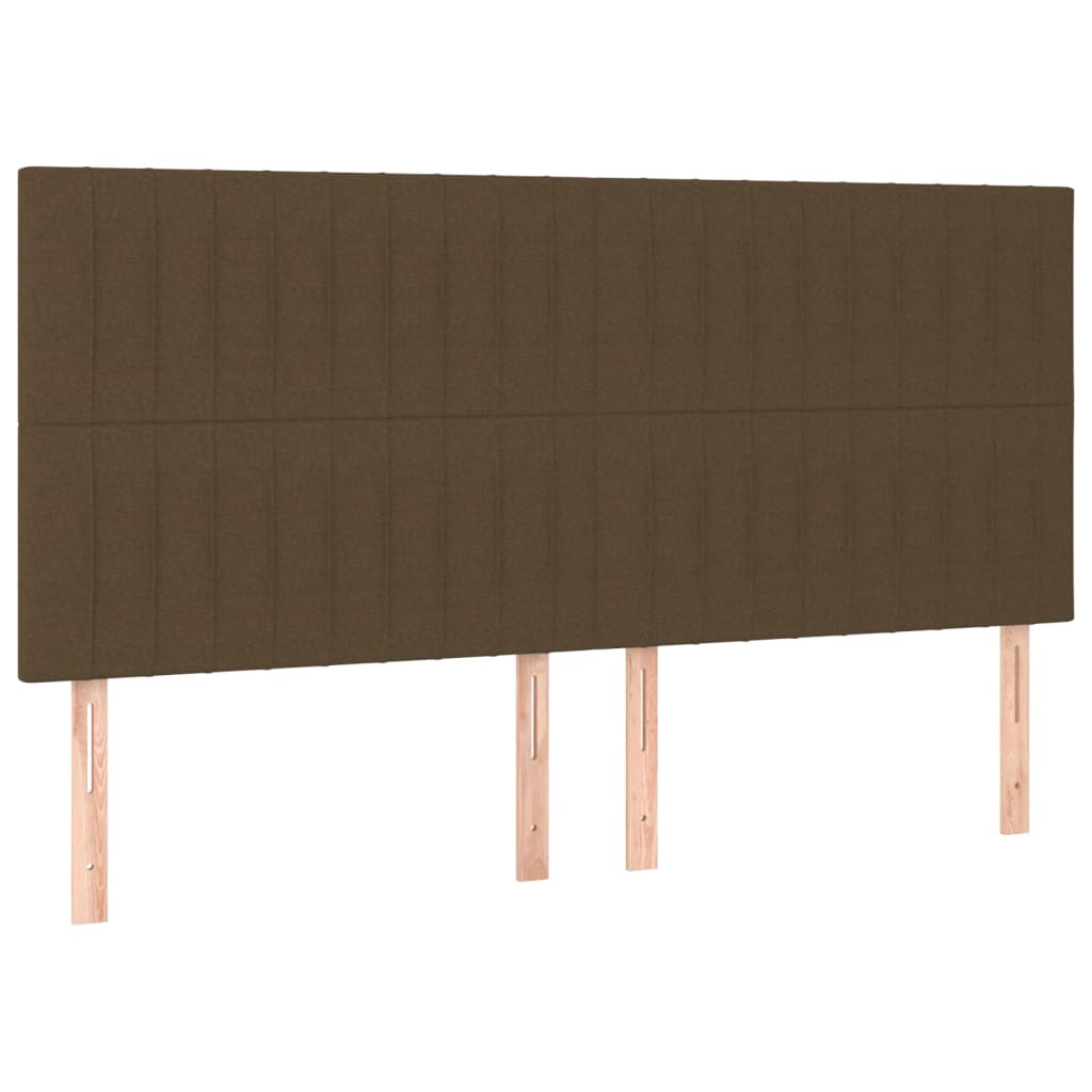 Giroletto a Molle con Materasso Marrone Scuro 160x200cm Tessuto | homemem39
