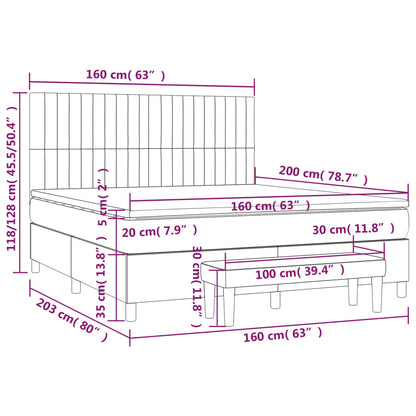 Giroletto a Molle con Materasso Tortora 160x200 cm in Tessuto