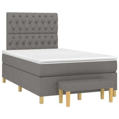 Giroletto a Molle con Materasso Grigio Scuro 120x200 cm Tessuto | homemem39